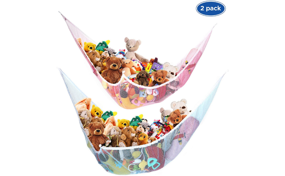 ETCBUYS Storage Mesh Hammock Pack of 2 Stuffed Storage Neatly Net for Stuffed Animals and