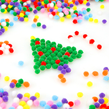 glitter craft pom poms