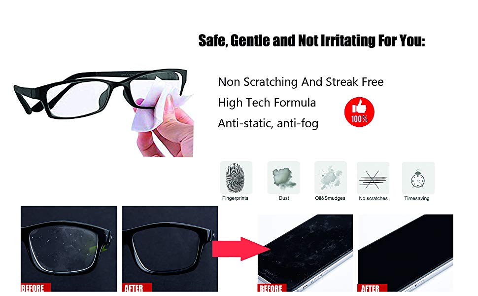 BRAVESHINE 240 Pack Eyeglass Cleaner Wipes PreMoistened Screen Cleaning Wipe Lens