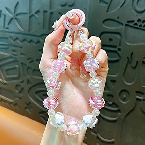 キーホルダー ストラップ レット　ストラップ チャーム ブレスレット ストラップホルダー ブレスレットストラップ クリアパール