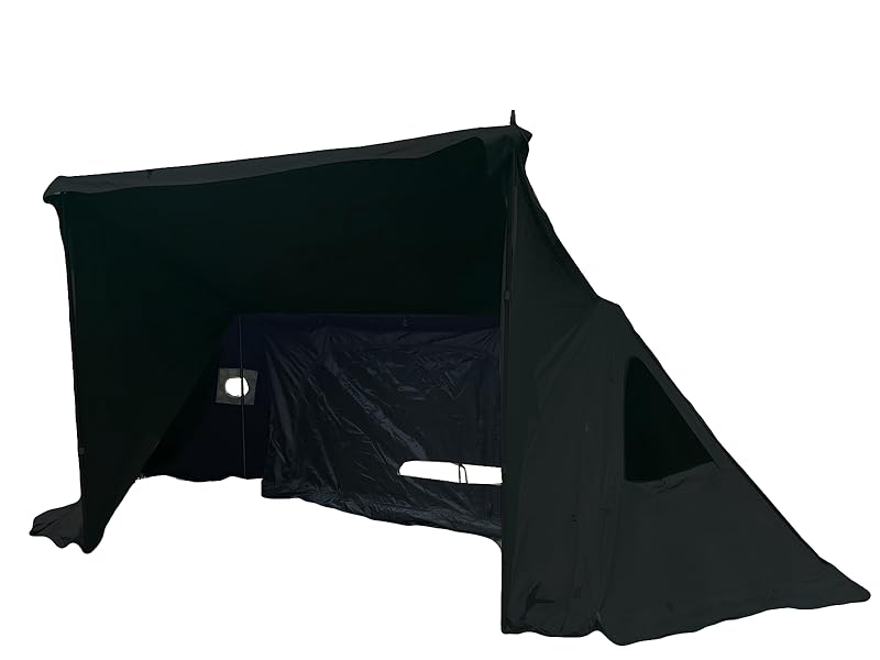 美品Kangogo 1人用キャンプテント ブラック TC素材 Amazon.co.jp: Kanggogo パップテント TC素材 烟突口付き 焚き火