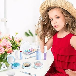 メイク道具・化粧小物 s Amazon | Bobblyfun メイクセット おもちゃ キッズコスメセット