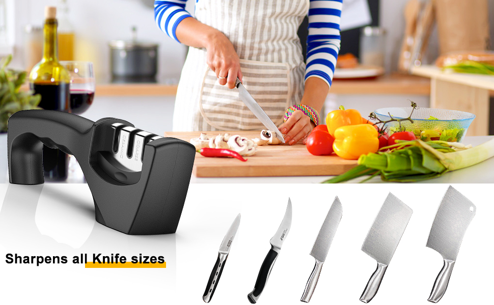 4 in 1 Kitchen Knife Sharpener,Best Knife Accessories,Peakally Manual