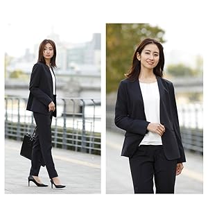 レディース スーツ セット スーツセット ビジネススーツ リクルートスーツ 夏 クールビズ パンツ セットアップ 就活 大きいサイズ フォーマル 入学式 卒業式 洗える ジャケット パンツスーツ