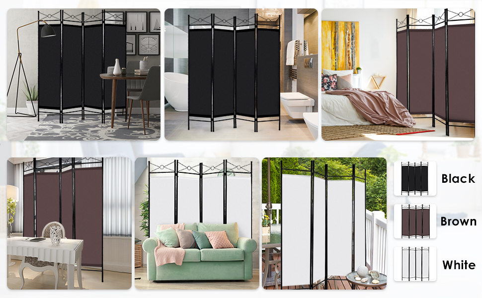 Giantex 4 Panel 6 Ft Room Divider, Folding Privacy Screen