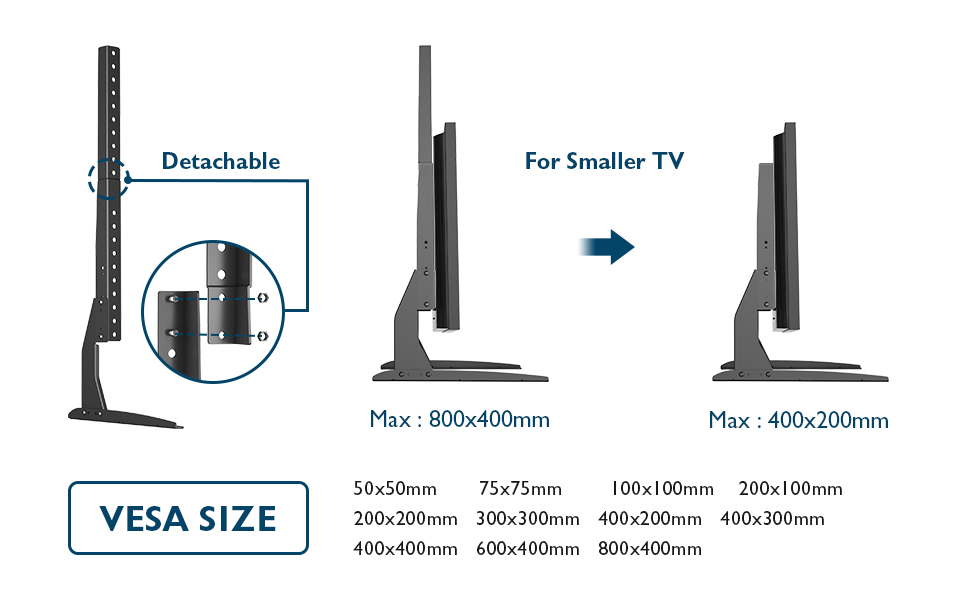 BONTEC Universal Table Top TV Stand Pedestal for 2265 Amazon.co.uk