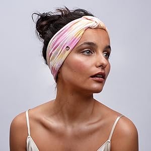 Headbands tie dye sports fashion workout womens women multistyle wide knot turban colorful bandana