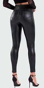 tagoo faux leather leggings