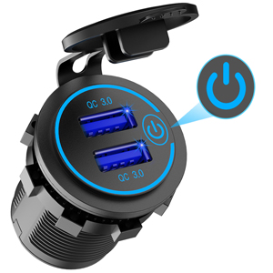 12V/24V QC3.0 Dual USB Fast Charger