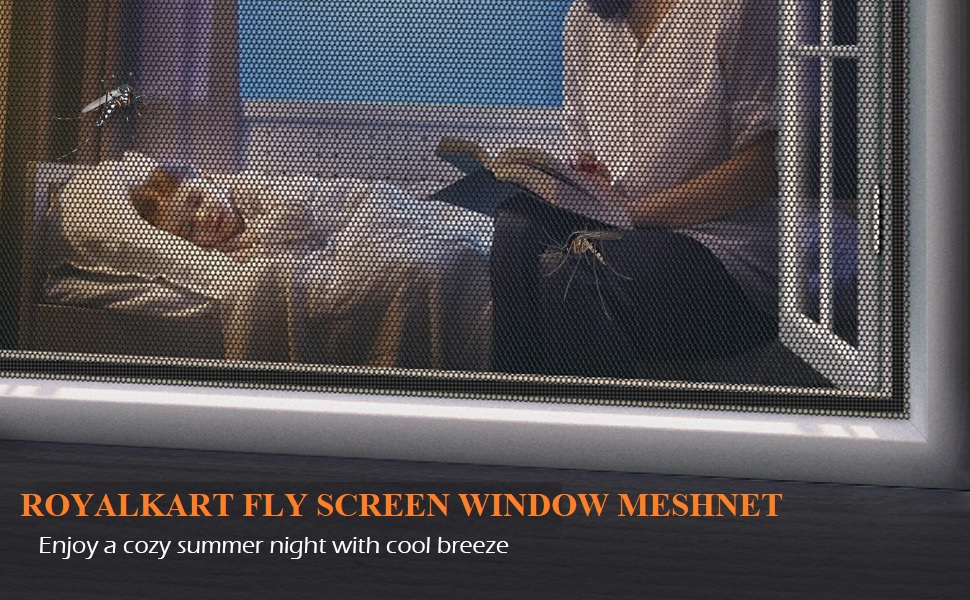 Royalkart 120 GSM PVC Coated Mosquito Net for Windows with Self