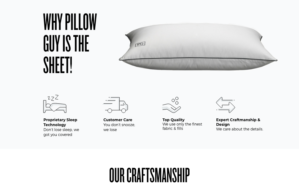 Pillow Guy White Goose Down Soft Density Stomach Sleeper