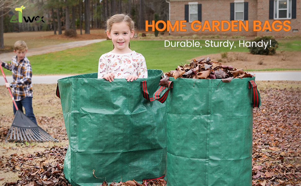 3 Pack Reuseable Garden Waste Bags 72 Gal Large Leaf Bag