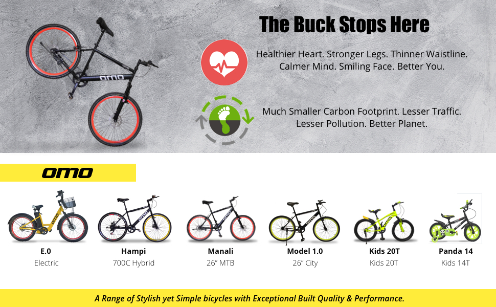 Omobikes Manali G1 Mountain MTB Cycle 26 Inch 26T Single Speed Without