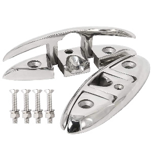 NovelBee 316 Stainless Steel Folding Cleat with Mounting Screws,Flip Up Dock Cleat for Boat Marine