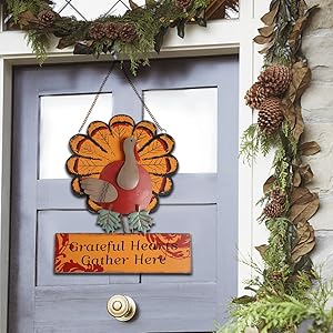 Thanksgiving Standing Turkey Hanging Wall Decor Welcome Sign
