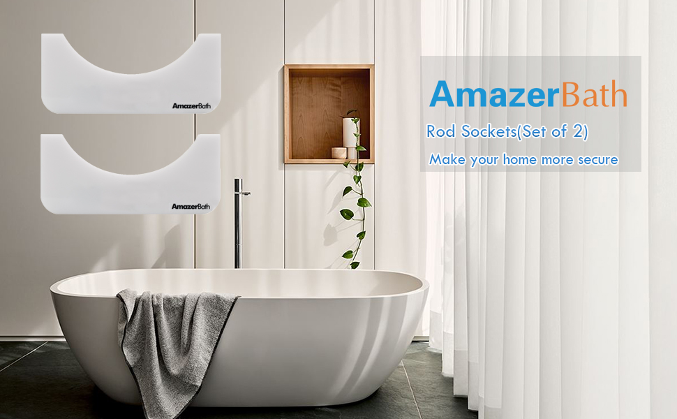 Amazon Com Amazerbath 2 Pack Shower Rod Holders 3m Adhesive