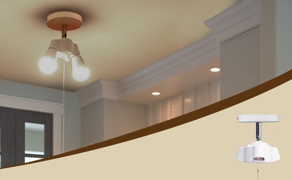 KIRIN Industrial Ceiling Light with Pull Chain, Semi Flush Mount