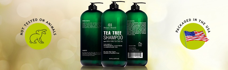 botanic hearth tea tree shampoo dry flaky scalp dandruff itchy damaged color treated hair natural