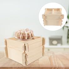 Amazon｜SHOWERORO 1セット正方木蒸笼 寸蒸笼 寸蓋 広い料理に
