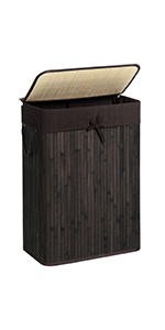 SONGMICS Storage Basket with Lid, Rattan-Style Storage Trunk with Cotton Liner and Handles, for Bedroom Closet Laundry… 1