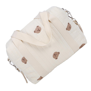Baby Stroller Storage Bag, Zipper Embroidery Universal Stroller Caddy Organizer Handbag (Bear Bag) 16 1