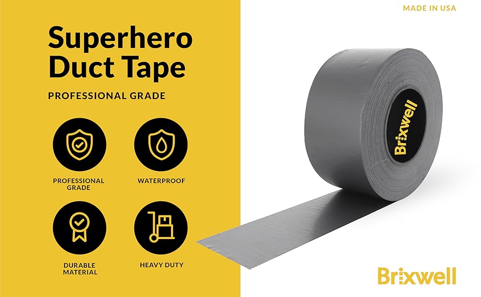 Brixwell Duct Tape Grey Professional Grade 2 Inch x 45
