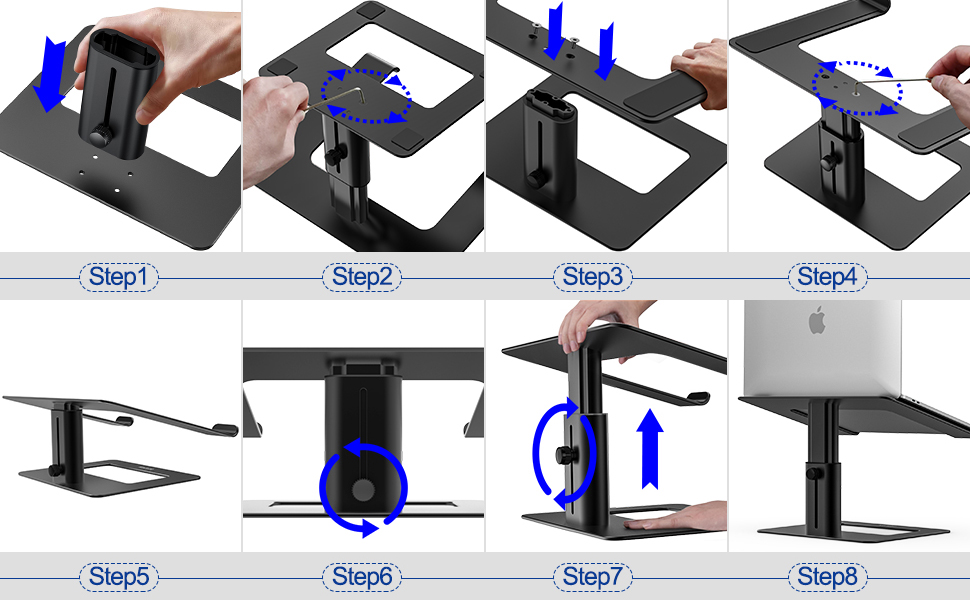 Besign LSX3 Aluminum Laptop Stand, Ergonomic Adjustable Notebook Stand, Riser Holder Computer