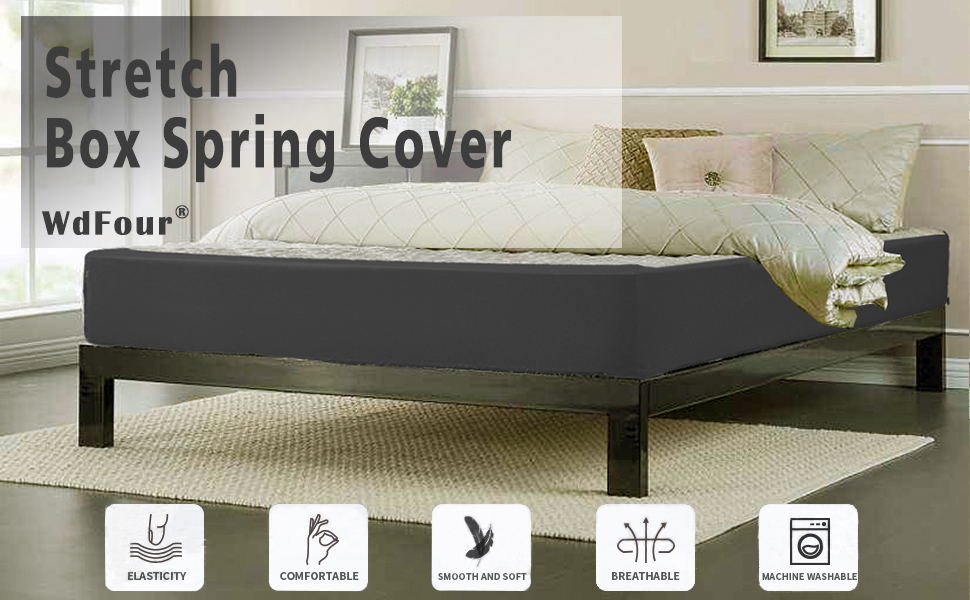 WdFour Box Spring Cover, Hotel Quality Wrap Around Bed
