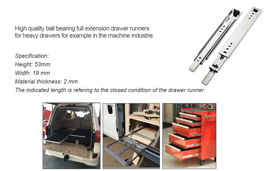 AOLISHENG 1 Pair (2 Pieces) Heavy Duty Full Extension Drawer Slide 100
