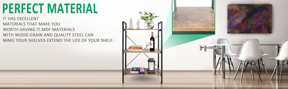 DELA DISCOUNT 211cbde5-f1ae-48fa-9d34-57de160490f9.__CR0,0,970,300_PT0_SX970_V1___ TomCare Bookshelf  3-Tier Wood and Metal Shelves Industrial Bookcase Display Office Storage Rack Multifunctional Furniture for Entryway Living Room Bedroom Home Office Kitchen  