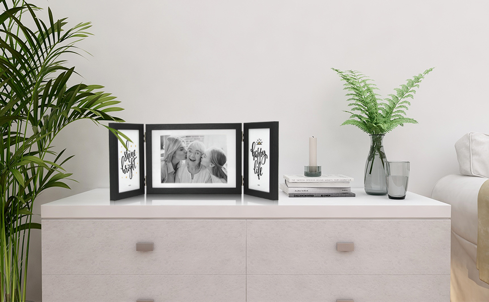 Afuly 3 Picture Frame 4x6 and 5x7 Black Picture Frames