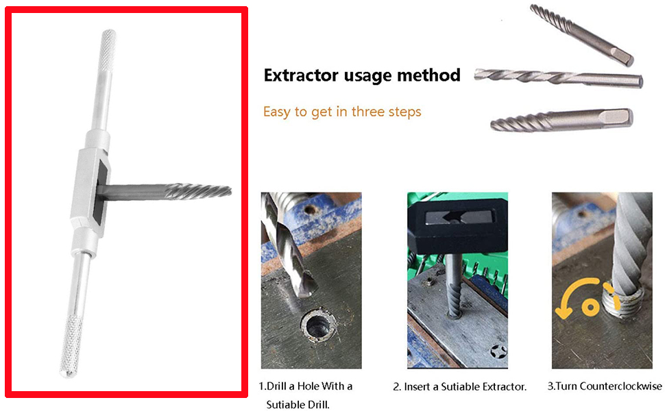 Loboo Idea 11 Pieces Damaged Screw Extractor Set, Remove Broken Head
