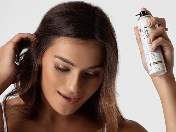 brunette model concealer grays hair haircolor color roots gray