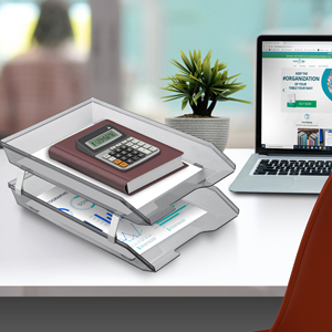 acrimet facility letter tray 2 tier front load clear green color