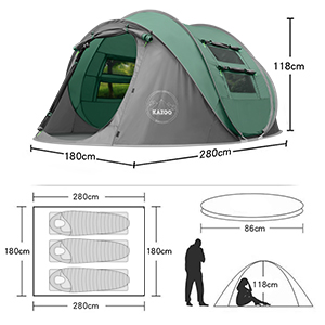 Amazon.co.jp: KAZOOキャンプ用自動屋外ポップアップテント防水