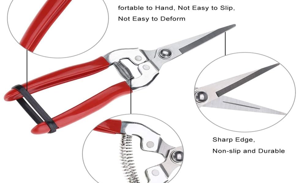 Zerodis Garden Rose Pruning Shears, Bypass Stainless Steel Blade