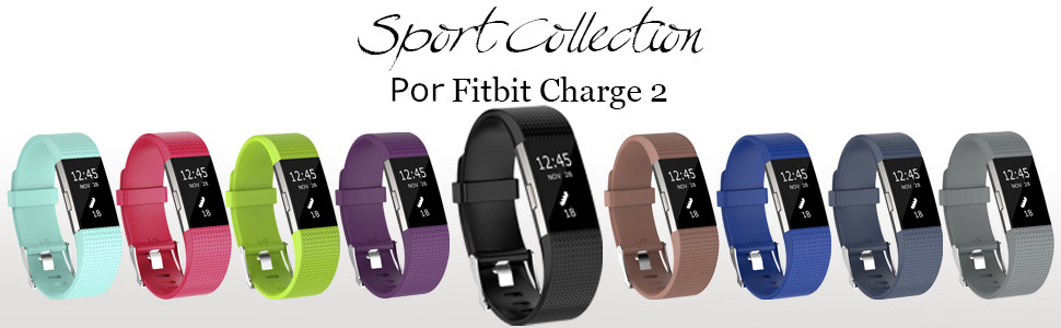 KingAcc Correa para Fitbit Charge 2, Silicona Suave Pulsera de Respueto con Hebilla de Metal Compatible con Fitbit Charge 2 smartwatch