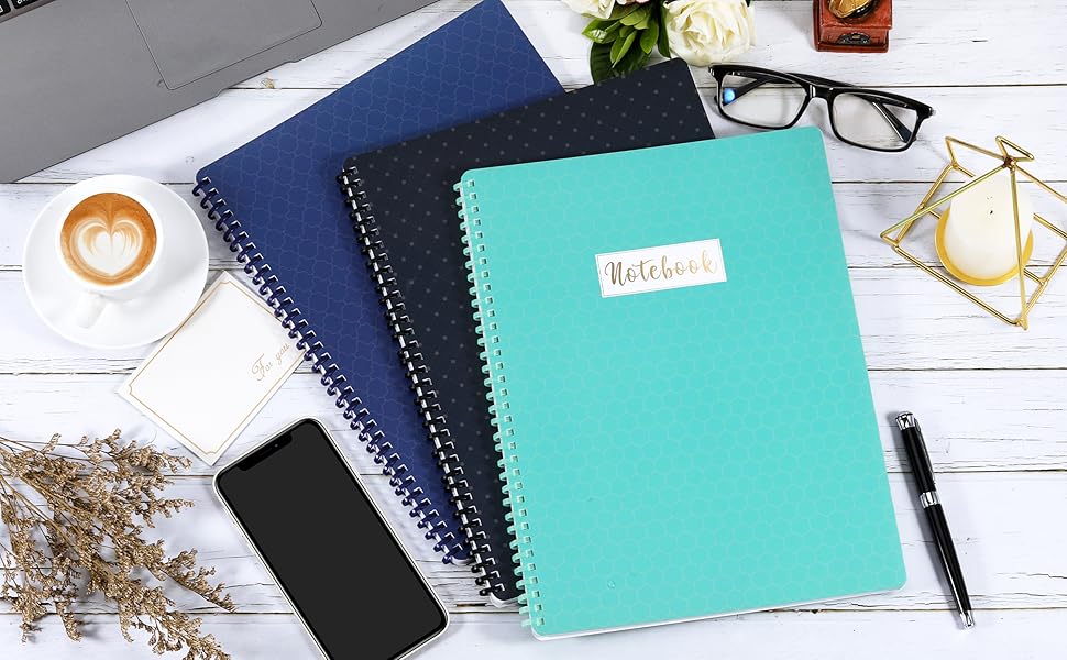 A4 Notebooks/Journal 3 Pack Lined A4 Ruled Notebook Journal with Premium Paper, Wirebound, 9