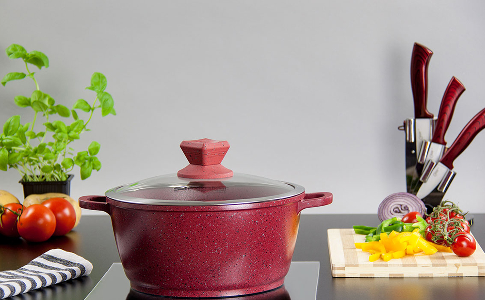 red cookware, red pot, orange pot, grey pot, black pot, cream pot, induction safe stockpot