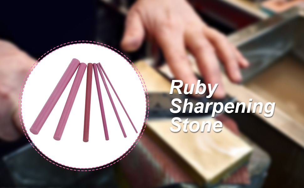 6pcs 3000 Grits Ruby Sharpening Stone Cylindrical Wearable Whetstone