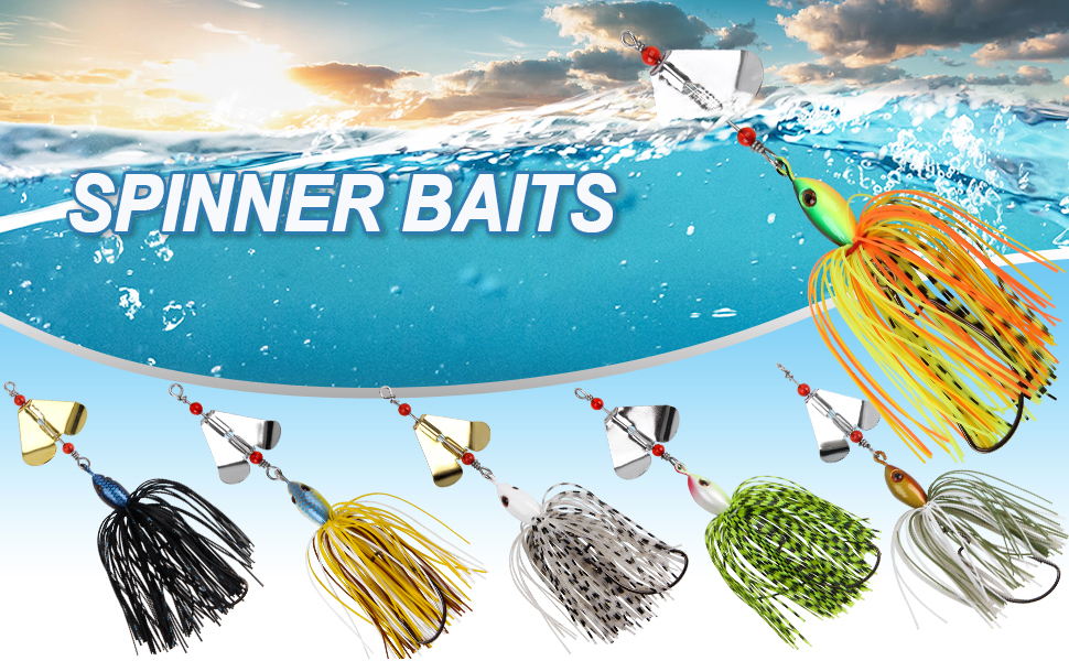 Bass Fishing Lures Kit Fishing Buzzbait Lure Bass Spinner Baits Kit