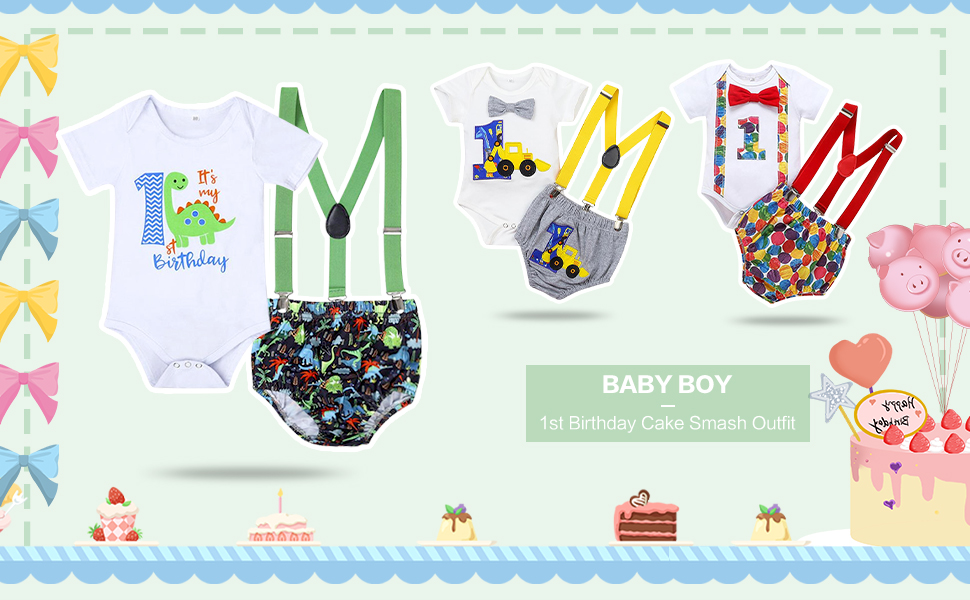 Baby Boy First Birthday Cake Smash Outfit