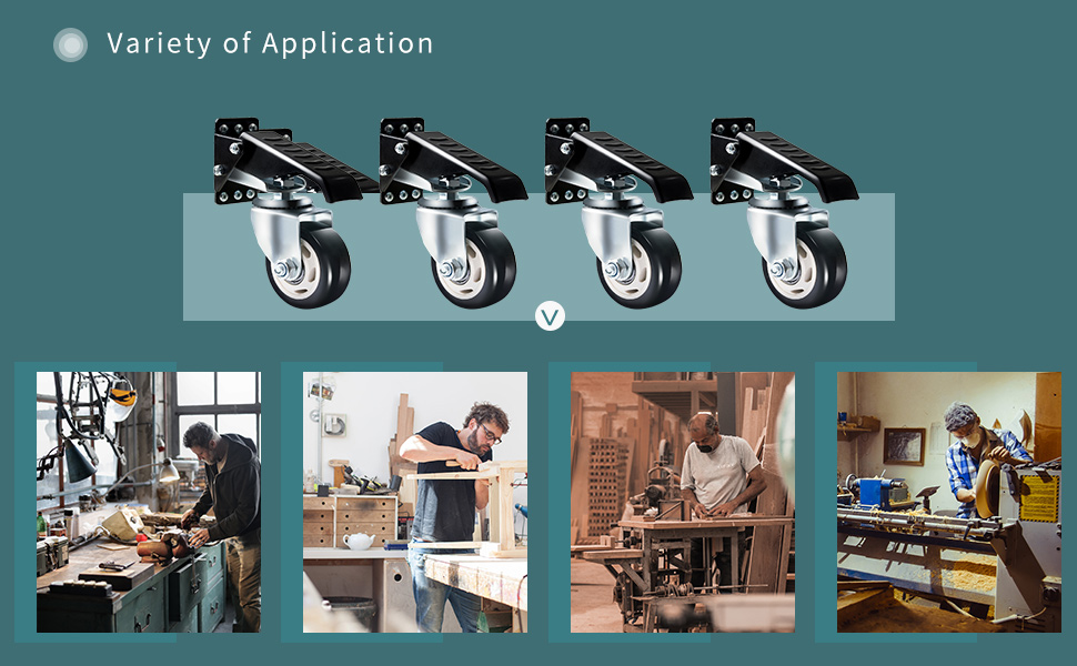 SOLEJAZZ Workbench Caster kit 880 LBS Capacity 3" Heavy Duty