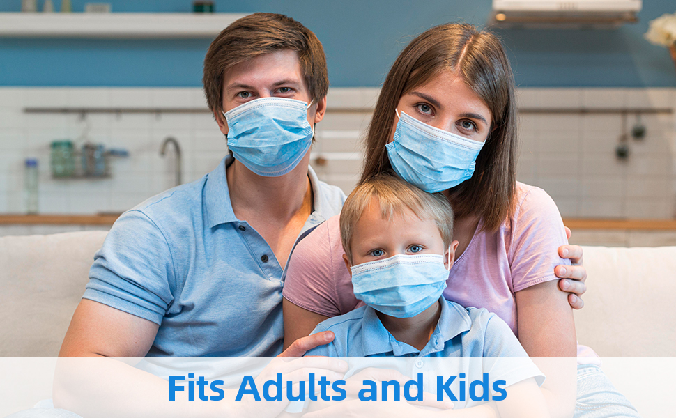 Medical Face Mask Disposable 100 Pcs, 3 Layer Breathable