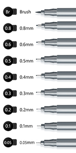 製図ペン 9本セット 水性ペン