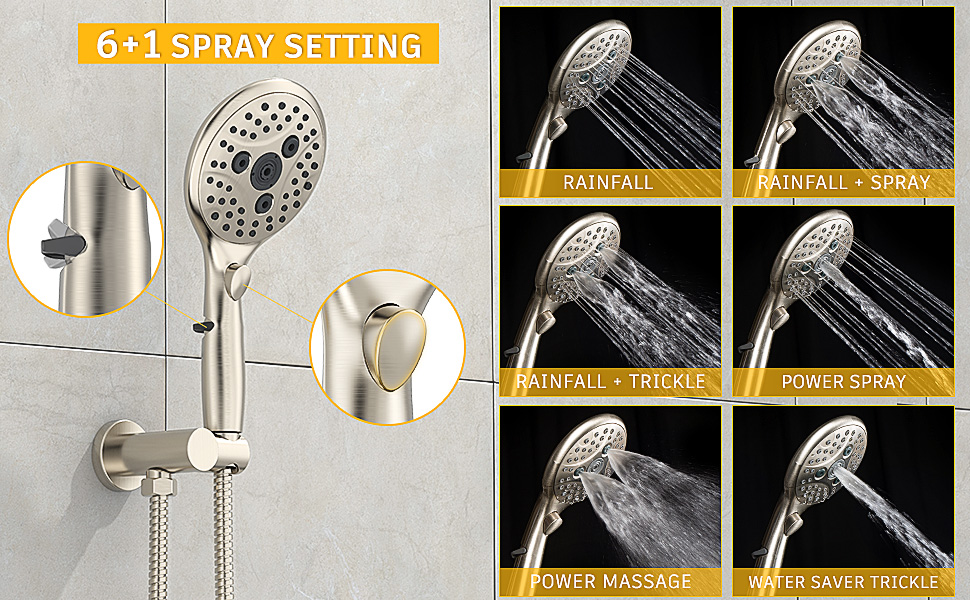 Suncleanse Shower System with Waterfall Tub Spout and Pressure Balance Shower Valve, Shower