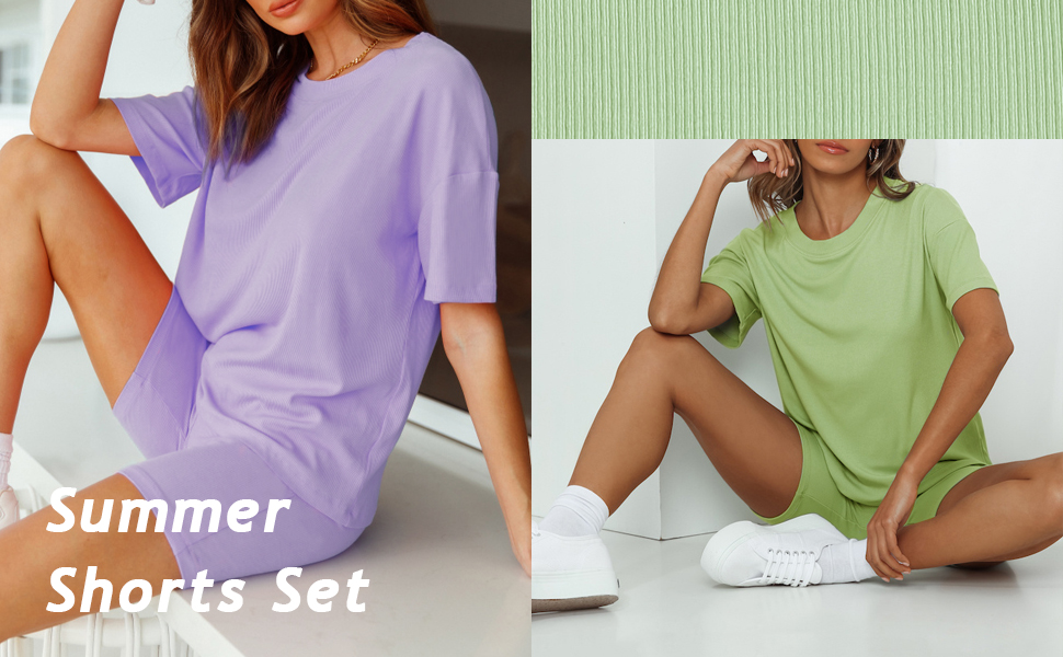 shorts sets for women casual summer