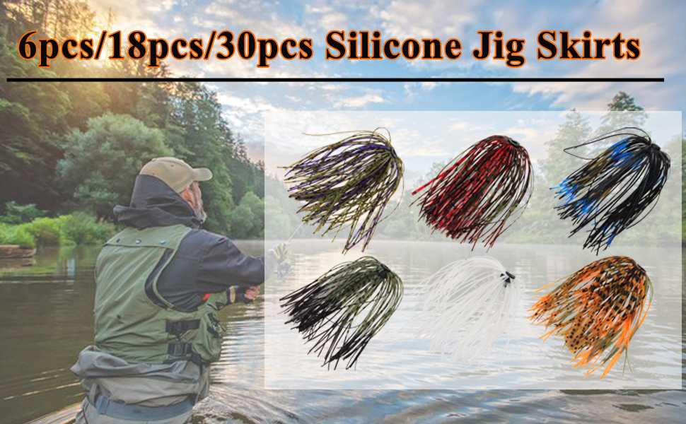 Silicone Jig Skirts DIY for Rubber Fishing Bass Jig Lures