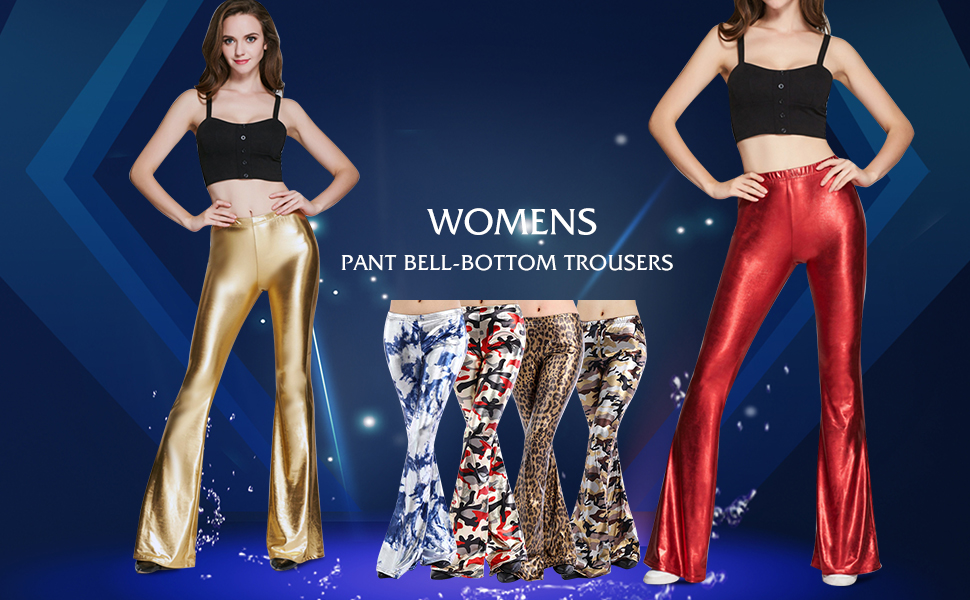 shiny bell bottom pants