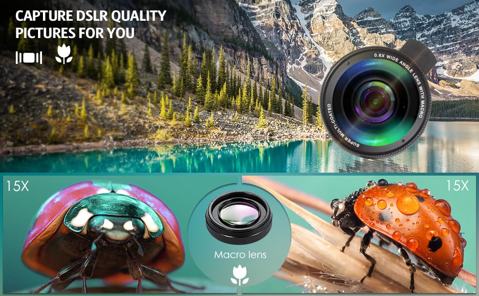 Criacr 5 in 1 Phone Camera Lens Kit 2X Zoom Telephoto Lens + 198